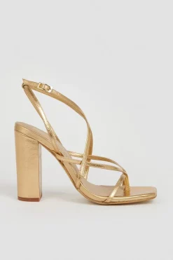Buy 💯 Karen Millen Leather Strappy Block Heel 🌟 -Karen Millen Shoes Shop bkk03291 gold xl 2