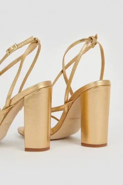 Buy 💯 Karen Millen Leather Strappy Block Heel 🌟 -Karen Millen Shoes Shop bkk03291 gold xl 3