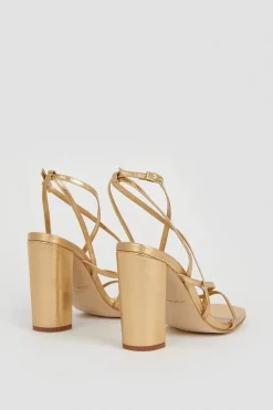 Buy 💯 Karen Millen Leather Strappy Block Heel 🌟 -Karen Millen Shoes Shop bkk03291 gold xl 5