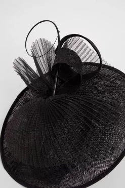 Buy 🥰 Karen Millen Pleated Spiral Trim Fascinator 👏 -Karen Millen Shoes Shop bkk04665 black xl 2