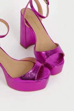 Coupon 💯 Karen Millen Croc Metallic 70s Platform 🩴 Sandal ⭐ -Karen Millen Shoes Shop bkk04765 pink xl 4