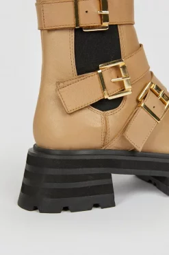 New 🥰 Karen Millen Leather Buckle Trim Chelsea Boot ⭐ -Karen Millen Shoes Shop bkk04913 camel xl 3