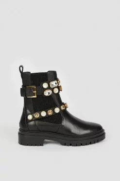 Flash Sale 🧨 Karen Millen Leather Embellished Chelsea Boot 🔥 -Karen Millen Shoes Shop bkk04914 black xl 2