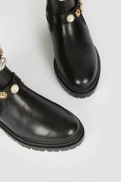 Flash Sale 🧨 Karen Millen Leather Embellished Chelsea Boot 🔥 -Karen Millen Shoes Shop bkk04914 black xl 3