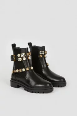 Flash Sale 🧨 Karen Millen Leather Embellished Chelsea Boot 🔥 -Karen Millen Shoes Shop bkk04914 black xl 4