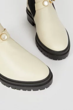 Cheapest 🛒 Karen Millen Leather Embellished Chelsea Boot 👏 -Karen Millen Shoes Shop bkk04915 cream xl 3