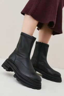 Cheapest 🥰 Karen Millen Leather Zip Up Ankle Boot ⭐