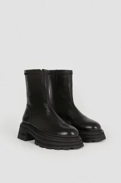 Cheapest 🥰 Karen Millen Leather Zip Up Ankle Boot ⭐ -Karen Millen Shoes Shop bkk04918 black xl 4