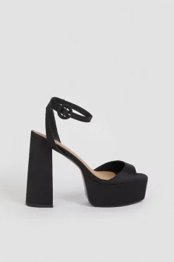 Cheapest 🤩 Karen Millen Satin 70s Platform 🩴 Sandal 🤩 -Karen Millen Shoes Shop bkk04924 black xl 2