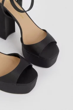 Cheapest 🤩 Karen Millen Satin 70s Platform 🩴 Sandal 🤩 -Karen Millen Shoes Shop bkk04924 black xl 4