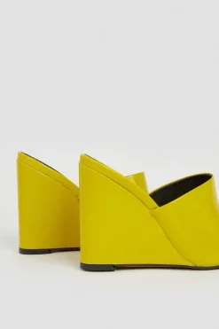 Top 10 🥰 Karen Millen Leather Wedge Open Toe Mules ✔️ -Karen Millen Shoes Shop bkk04935 lime xl 5
