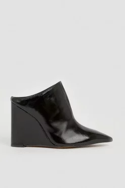 Promo 🎉 Karen Millen Leather Heeled Mule 👟 Shoe 😉 -Karen Millen Shoes Shop bkk04937 black xl 2