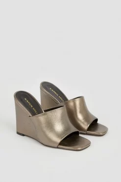 Discount π Karen Millen Leather Metallic Wedge Open Toe Mules 𧨠9 Discount π Karen Millen Leather Metallic Wedge Open Toe Mules 𧨠-Karen Millen Shoes Shop bkk04947 pewter xl 3