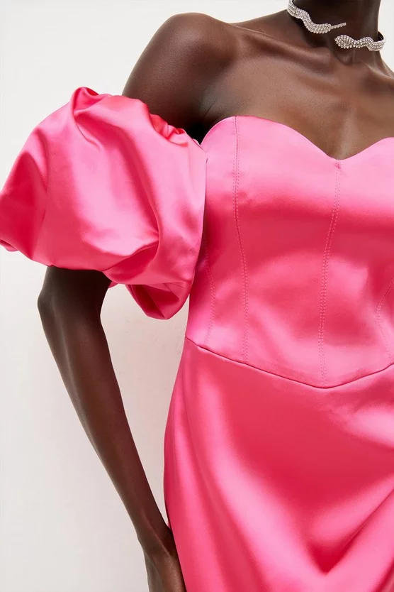 Wholesale π Karen Millen Italian Structured Satin Puff Ball Sleeves π₯ 2 Wholesale π Karen Millen Italian Structured Satin Puff Ball Sleeves π₯ - Image 2