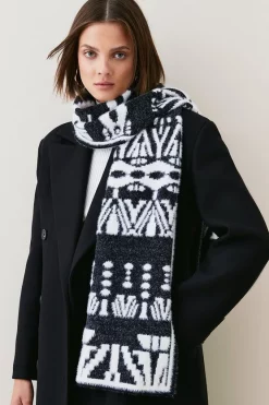 Outlet ⭐ Karen Millen Fairisle Knit Eyelash Detail Scarf 😀