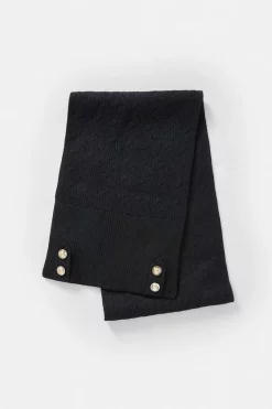 New ⭐ Karen Millen Military Trim Cable Knit Scarf 🛒 -Karen Millen Shoes Shop bkk05044 black xl 1
