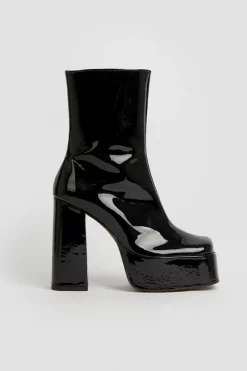 Best Pirce 🎉 Karen Millen Leather Patent Platform Boot 👍 -Karen Millen Shoes Shop bkk05113 black xl 2