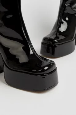 Best Pirce 🎉 Karen Millen Leather Patent Platform Boot 👍 -Karen Millen Shoes Shop bkk05113 black xl 3