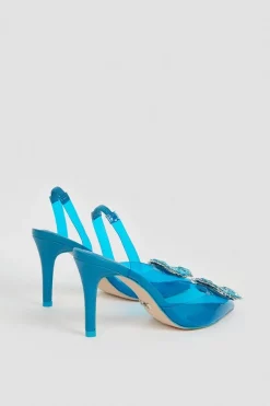 Cheap ✨ Karen Millen Vinyl Brooch Slingback Heel ✨ -Karen Millen Shoes Shop bkk05122 blue xl 5