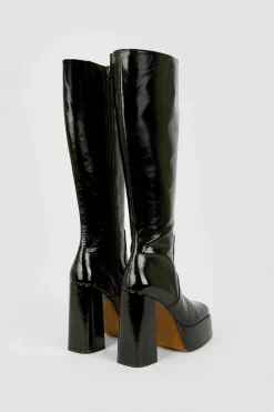 Best deal 🥰 Karen Millen Leather Platform Knee High Boot ⭐ -Karen Millen Shoes Shop bkk05135 black xl 5