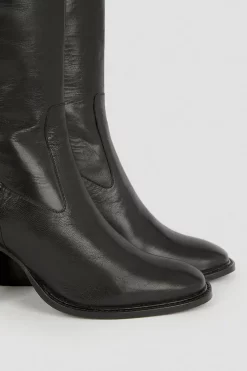 Cheapest ⭐ Karen Millen Leather Over The Knee Heeled Boot 🔔 -Karen Millen Shoes Shop bkk05202 black xl 3