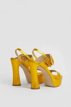 Discount 🛒 Karen Millen Leather Metallic Diamante Buckle Platform 👏 -Karen Millen Shoes Shop bkk05298 gold xl 3