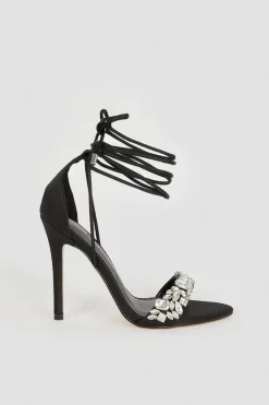 Promo 🥰 Karen Millen Embellished Strappy Stiletto Heel ✔️ -Karen Millen Shoes Shop bkk05300 black xl 2