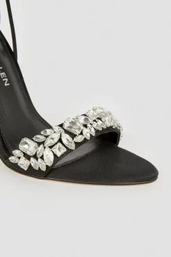 Promo 🥰 Karen Millen Embellished Strappy Stiletto Heel ✔️ -Karen Millen Shoes Shop bkk05300 black xl 3