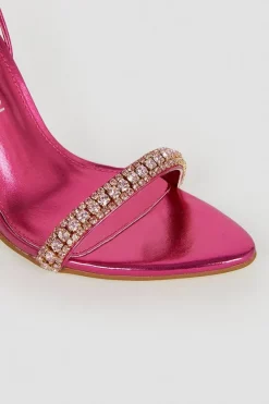 Discount 👍 Karen Millen Metallic Diamante Trim Stiletto Heel 🌟 -Karen Millen Shoes Shop bkk05301 hot20pink xl 3