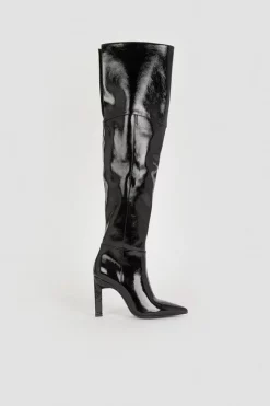 Cheapest 🛒 Karen Millen Leather Over The Knee Stiletto Boot 🛒 -Karen Millen Shoes Shop bkk05327 black xl 2