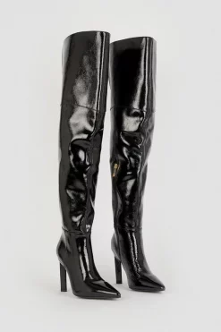 Cheapest 🛒 Karen Millen Leather Over The Knee Stiletto Boot 🛒 -Karen Millen Shoes Shop bkk05327 black xl 3