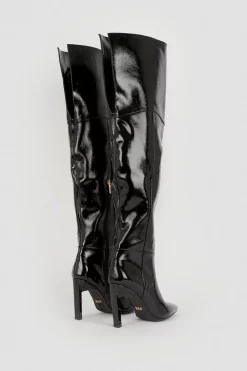 Cheapest 🛒 Karen Millen Leather Over The Knee Stiletto Boot 🛒 -Karen Millen Shoes Shop bkk05327 black xl 4