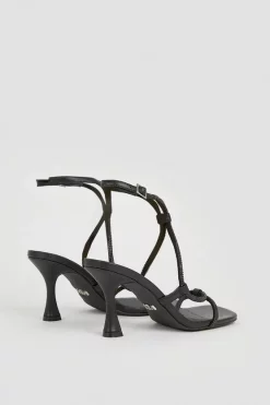 Discount ❤️ Karen Millen Leather Crystal Strappy 🩴 Sandal Heel 🤩 -Karen Millen Shoes Shop bkk05332 black xl 5
