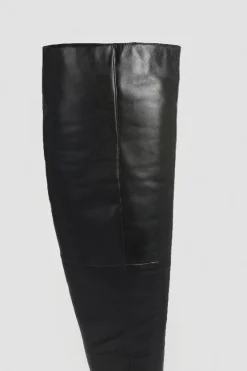 Hot Sale 🤩 Karen Millen Leather Flat Over The Knee Boot 🔔 -Karen Millen Shoes Shop bkk05552 black xl 3