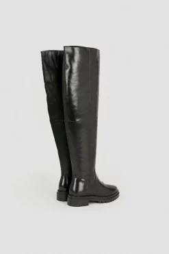 Hot Sale 🤩 Karen Millen Leather Flat Over The Knee Boot 🔔 -Karen Millen Shoes Shop bkk05552 black xl 5