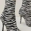 Deals 🎁 Karen Millen Leather Zebra Heeled Ankle Boot 🥰