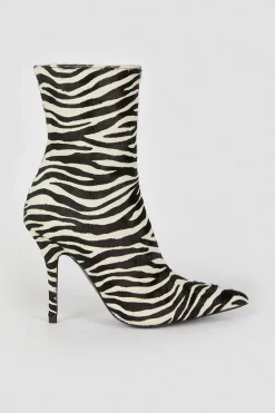 Deals 🎁 Karen Millen Leather Zebra Heeled Ankle Boot 🥰 -Karen Millen Shoes Shop bkk05887 mono xl 2