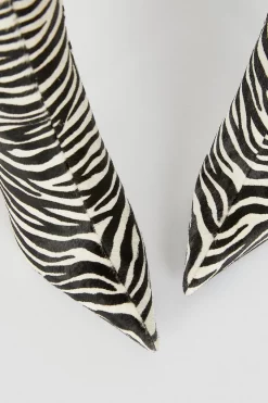Deals 🎁 Karen Millen Leather Zebra Heeled Ankle Boot 🥰 -Karen Millen Shoes Shop bkk05887 mono xl 3