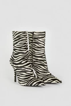 Deals 🎁 Karen Millen Leather Zebra Heeled Ankle Boot 🥰 -Karen Millen Shoes Shop bkk05887 mono xl 4