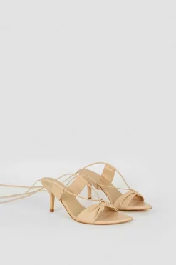 Wholesale 🥰 Karen Millen Leather Twist Detail Wrap Around Low Heel 🛒 -Karen Millen Shoes Shop bkk05909 beige xl 3