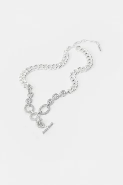 Cheap 🔔 Karen Millen Silver Plated Chain Linked Diamante Necklace 😍 -Karen Millen Shoes Shop bkk06185 silver xl 2