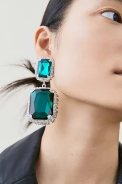 Best reviews of ✨ Karen Millen Statement Diamante Framed Drop Earrings ✔️
