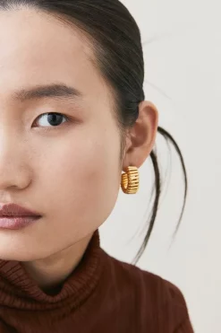 Best deal 👍 Karen Millen Gold Plated Linked Hoop Earrings 🔥