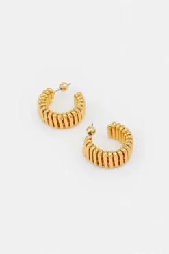 Best deal 👍 Karen Millen Gold Plated Linked Hoop Earrings 🔥 -Karen Millen Shoes Shop bkk06190 gold xl 2