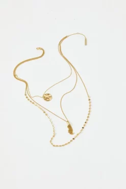 Hot Sale 🔔 Karen Millen Gold Plated Triple Chain Detailed Necklace 🌟 -Karen Millen Shoes Shop bkk06199 gold xl 2