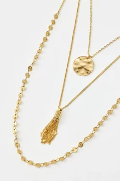 Hot Sale 🔔 Karen Millen Gold Plated Triple Chain Detailed Necklace 🌟 -Karen Millen Shoes Shop bkk06199 gold xl 3