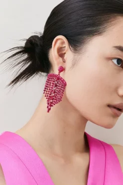 New 🧨 Karen Millen Statement Beaded Drop Earrings ⭐