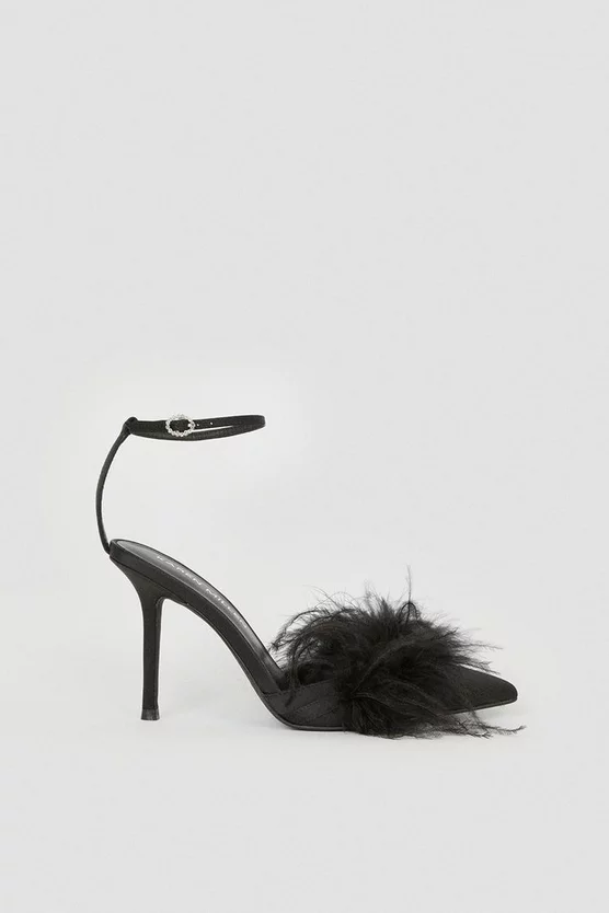 New π€© Karen Millen Satin Closed Toe Feather Heel π― 3 New π€© Karen Millen Satin Closed Toe Feather Heel π― - Image 3