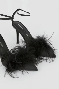 New π€© Karen Millen Satin Closed Toe Feather Heel π― 12 New π€© Karen Millen Satin Closed Toe Feather Heel π― -Karen Millen Shoes Shop bkk06242 black xl 3