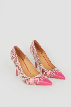 Buy ✨ Karen Millen Leather Diamante Tassel Heel 😉 -Karen Millen Shoes Shop bkk06321 pink xl 5